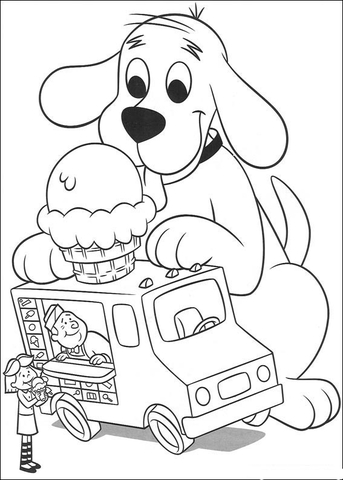 Clifford Wants Some Ice Cream  Coloring Page